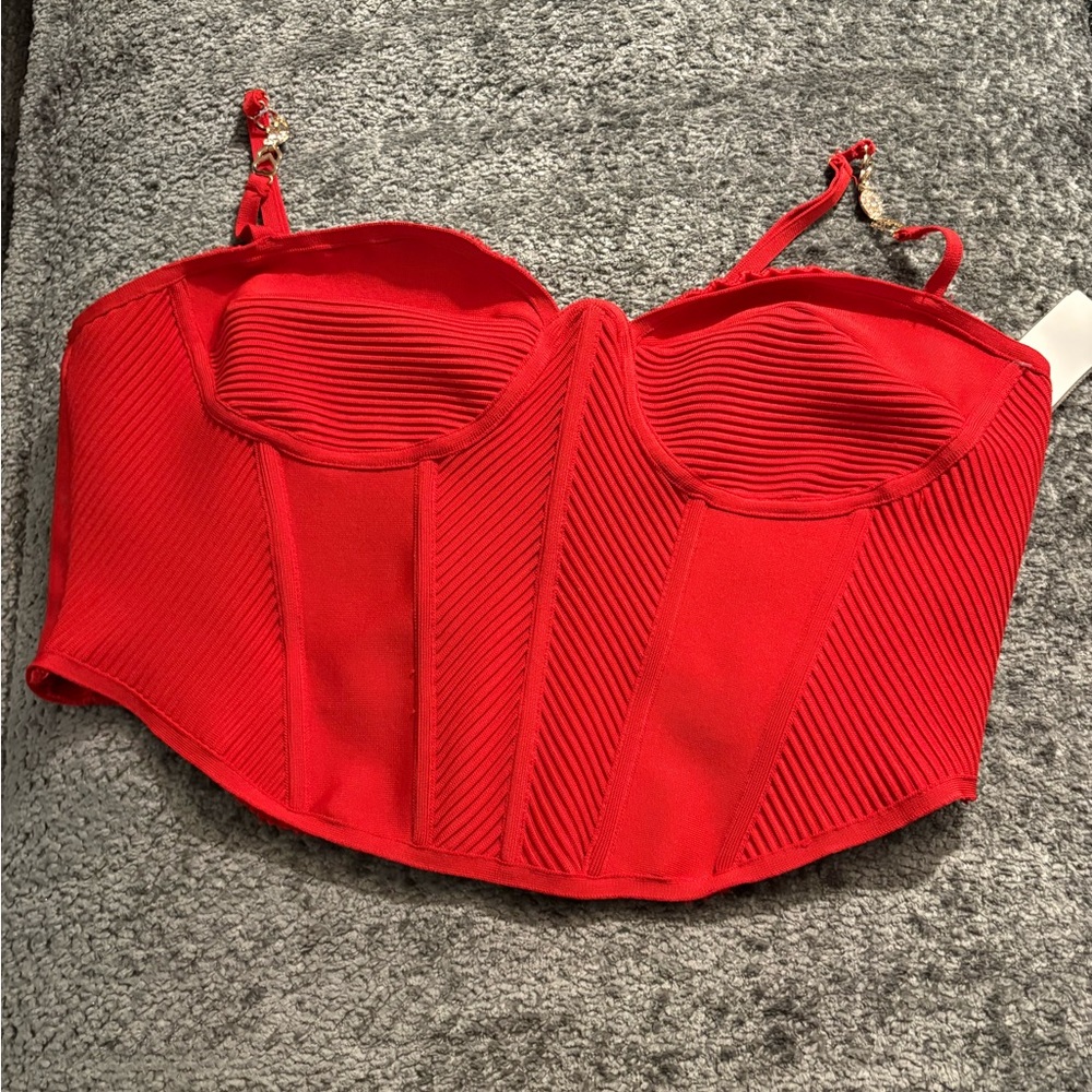 Fashion Nova Red Bustier Top